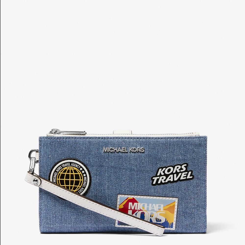 Michael Kors Blue Denim Wristlet